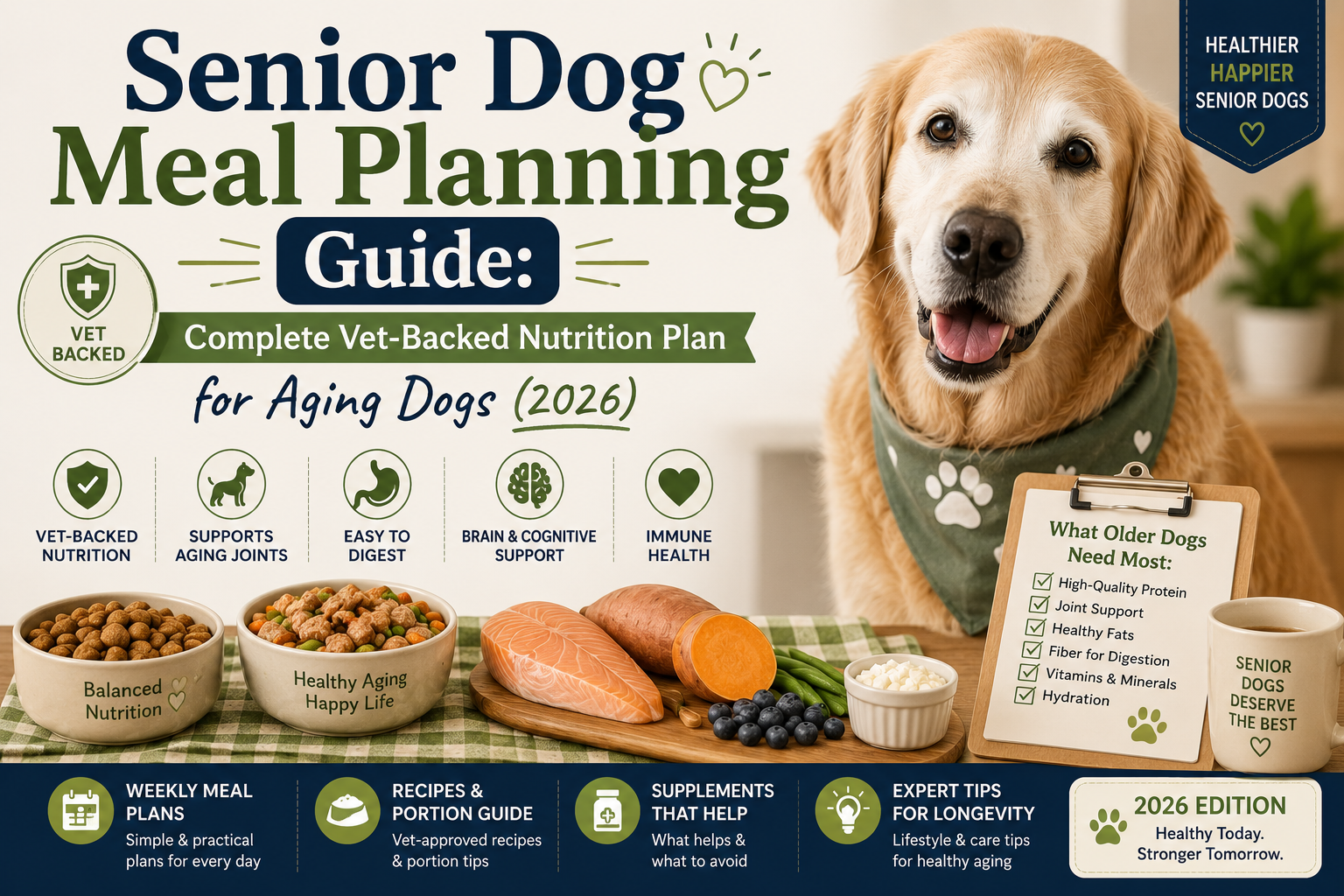 Senior Dog Meal Planning Guide: Complete Vet-Backed Nutrition Plan for Aging Dogs (2026)